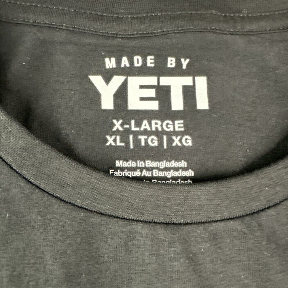 Yeti GS9531-1 Men Black Floral Logo Badge Short Sleeve T-Shirt Size X-Large New - Picture 4 of 10